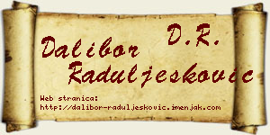 Dalibor Raduljesković vizit kartica